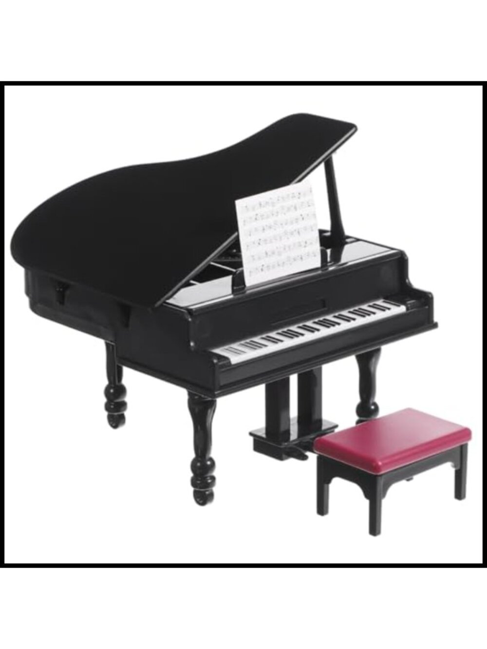 Miniature Dollhouse Piano with Stool ABS Decoration